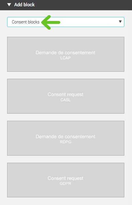 Add consent blocks